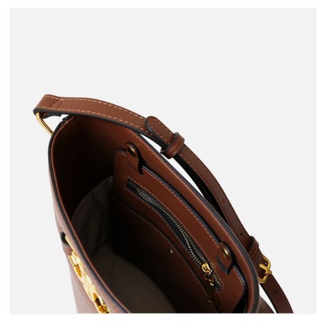 Eldora Genuine Leather Tote Bag Brown 77293