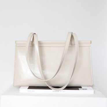 Eldora Genuine Leather Shoulder Bag White 77294