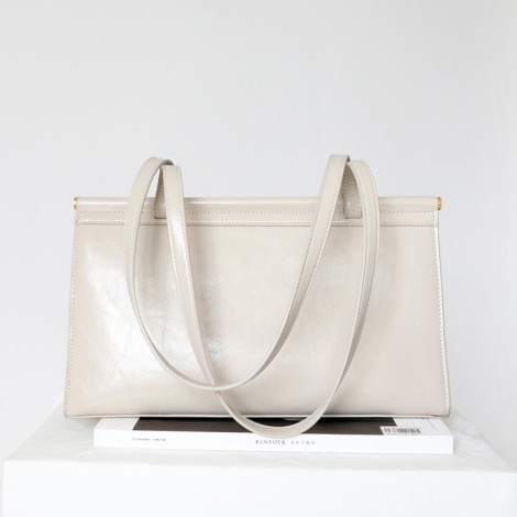 Eldora Genuine Leather Shoulder Bag White 77294