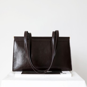 Eldora Genuine Leather Shoulder Bag Dark Brown 77294