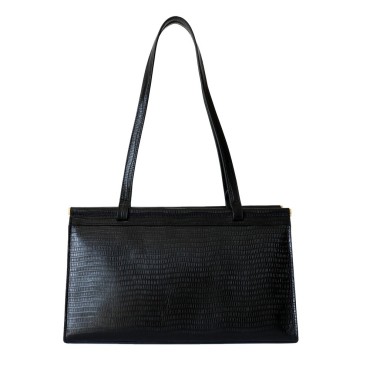 Eldora Genuine Leather Shoulder Bag Black 77294