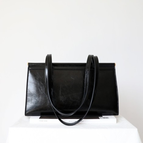 Eldora Genuine Leather Shoulder Bag Black 77294