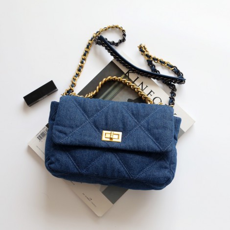 Eldora Genuine Leather Shoulder Bag Blue 77295