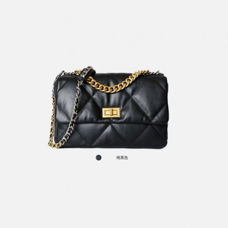 Eldora Genuine Leather Shoulder Bag Black  77296