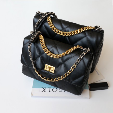 Eldora Genuine Leather Shoulder Bag Black  77295