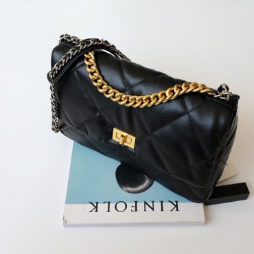 Eldora Genuine Leather Shoulder Bag Black  77295