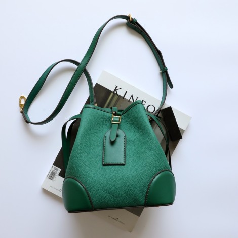 Eldora Genuine Leather Shoulder Bag Green 77298