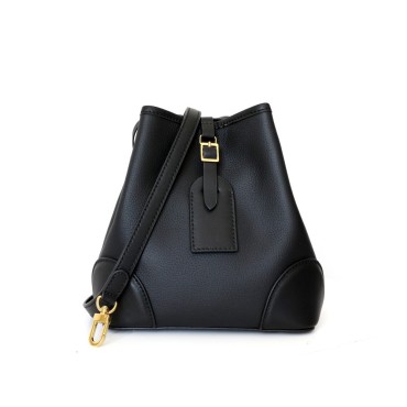 Eldora Genuine Leather Shoulder Bag Black 77298