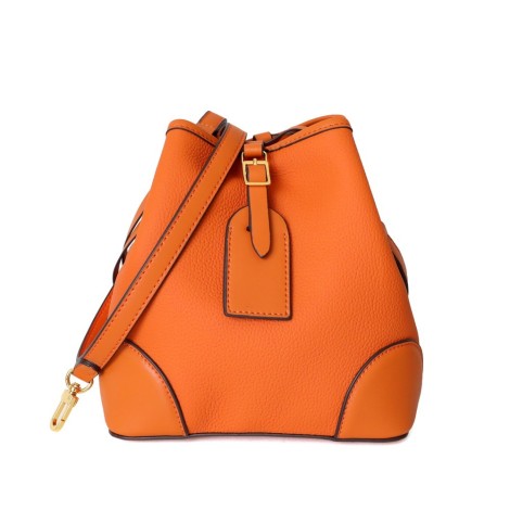 Eldora Genuine Leather Shoulder Bag Orange 77298