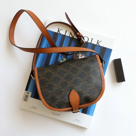 Eldora Genuine Leather Shoulder Bag Brown 77230