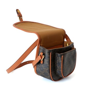 Eldora Genuine Leather Shoulder Bag Brown 77230
