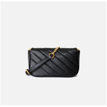 Eldora Genuine Leather Shoulder Bag Black 77231