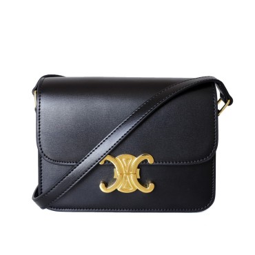 Eldora Genuine Leather Shoulder Bag Black 77302
