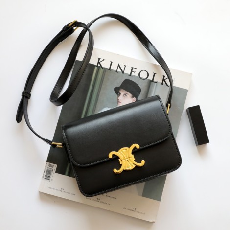 Eldora Genuine Leather Shoulder Bag Black 77302