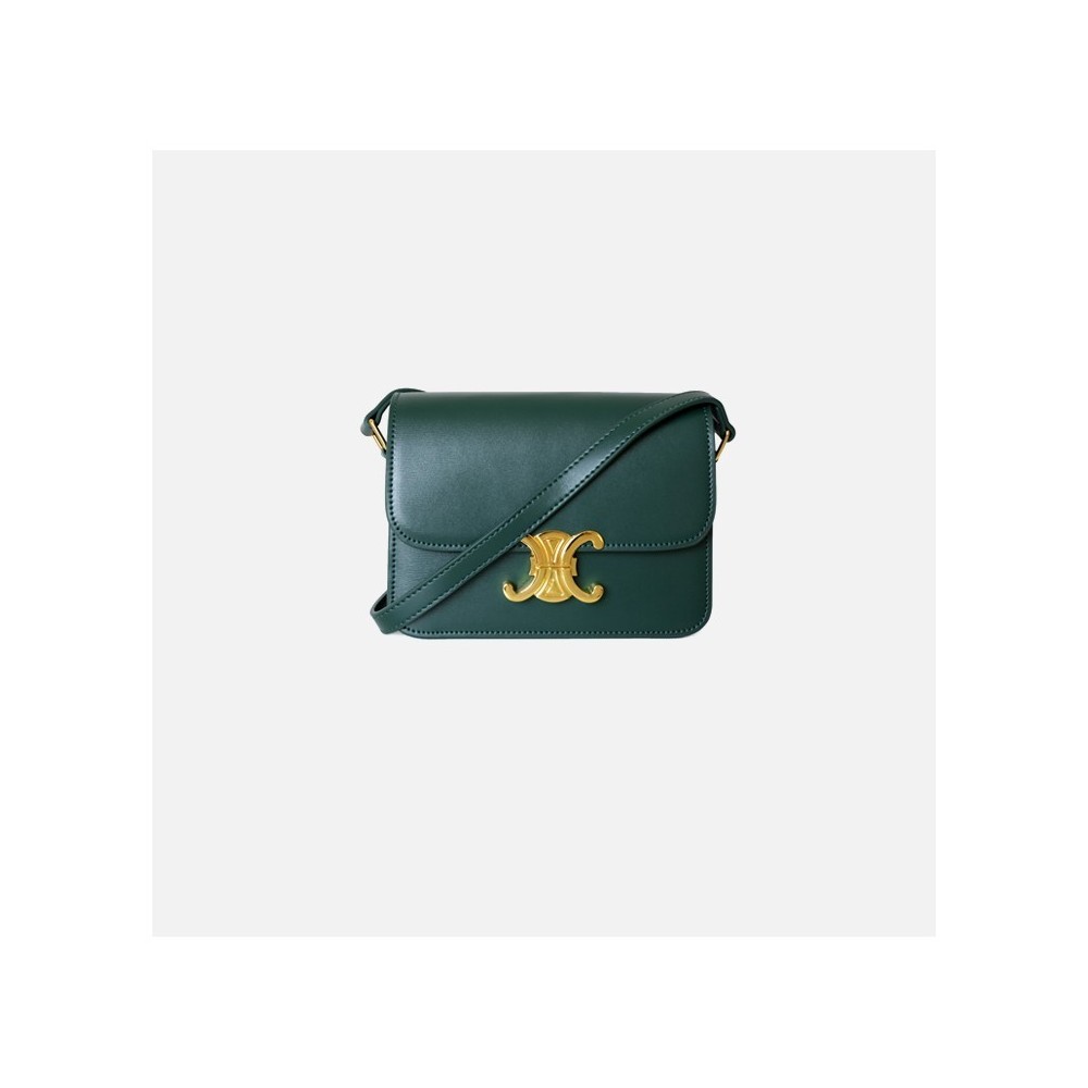 Eldora Genuine Leather Shoulder Bag Green 77302