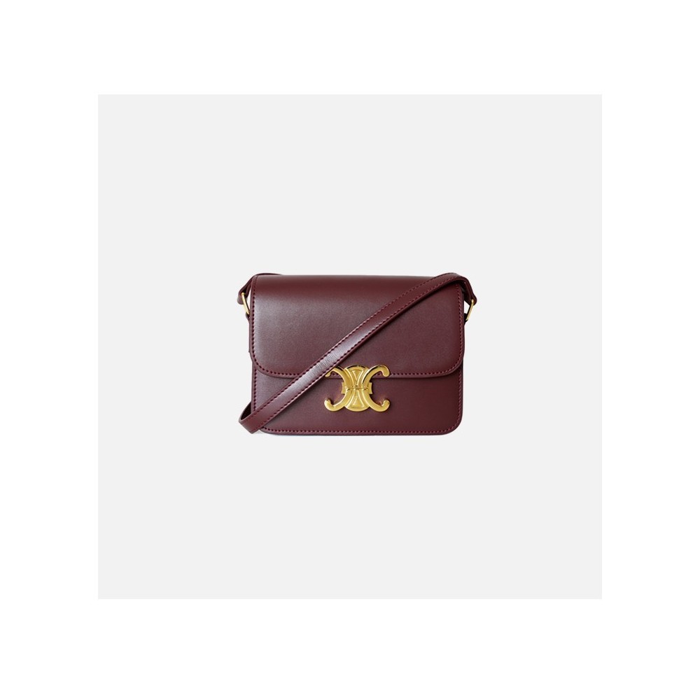 Eldora Genuine Leather Shoulder Bag Dark Red 77302
