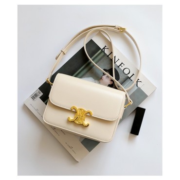 Eldora Genuine Leather Shoulder Bag White 77302