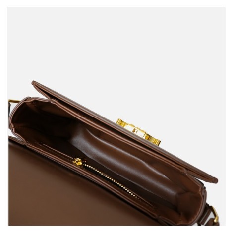 Eldora Genuine Leather Shoulder Bag Brown 77302