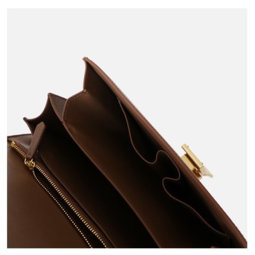 Eldora Genuine Leather Shoulder Bag Brown 77306