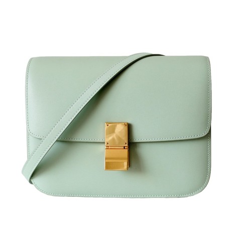 Eldora Genuine Leather Shoulder Bag Light Green 77306