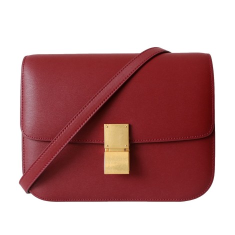 Eldora Genuine Leather Shoulder Bag Dark Red 77306