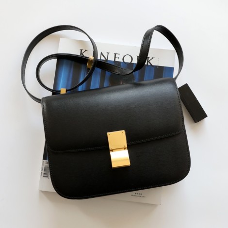 Eldora Genuine Leather Shoulder Bag Black 77306