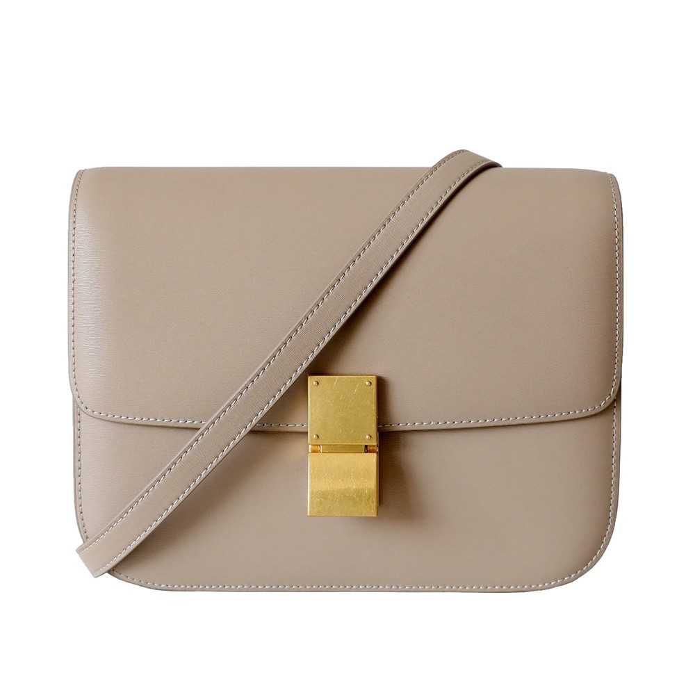 Eldora Genuine Leather Shoulder Bag Apricot 77306