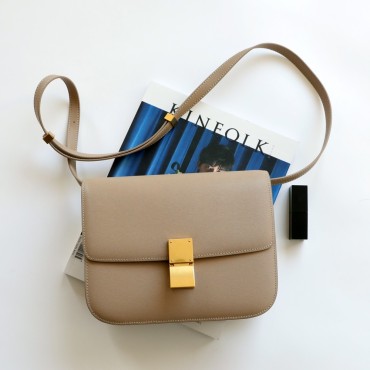 Eldora Genuine Leather Shoulder Bag Apricot 77306
