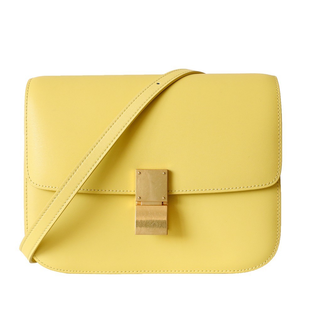 Eldora Genuine Leather Shoulder Bag Yellow 77306