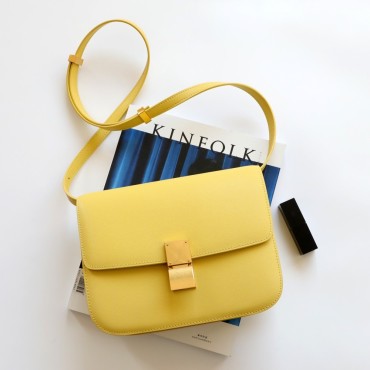 Eldora Genuine Leather Shoulder Bag Yellow 77306