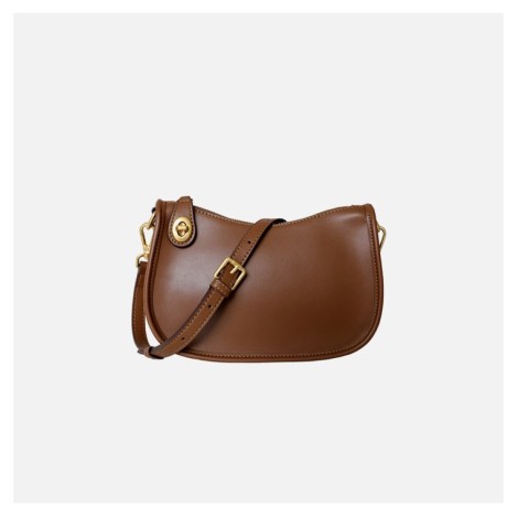 Eldora Genuine Leather Shoulder Bag Brown 77307