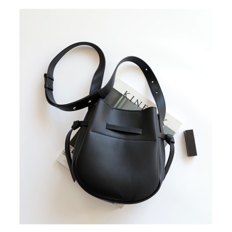 Eldora Genuine Leather Top handle Bag Black 77308