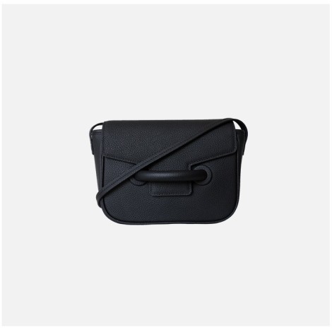 Eldora Genuine Leather Shoulder Bag Black 77310