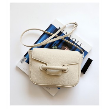 Eldora Genuine Leather Shoulder Bag White 77310