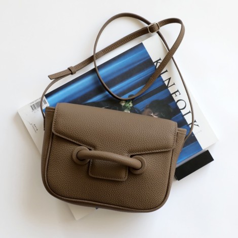 Eldora Genuine Leather Shoulder Bag Brown 77310