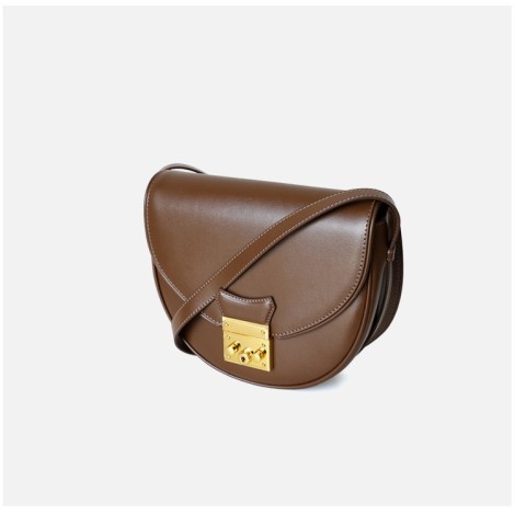 Eldora Genuine Leather Shoulder Bag Brown 77311