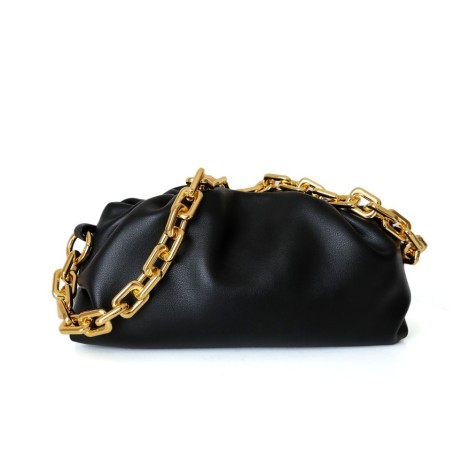 Eldora Genuine Leather Shoulder Bag Black 77313