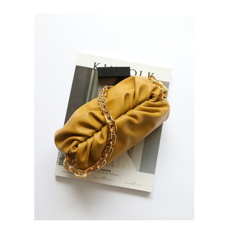 Eldora Genuine Leather Shoulder Bag Yellow 77313