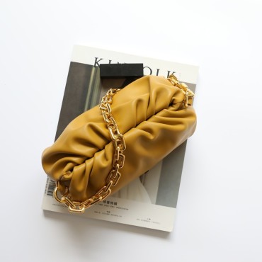 Eldora Genuine Leather Shoulder Bag Yellow 77313