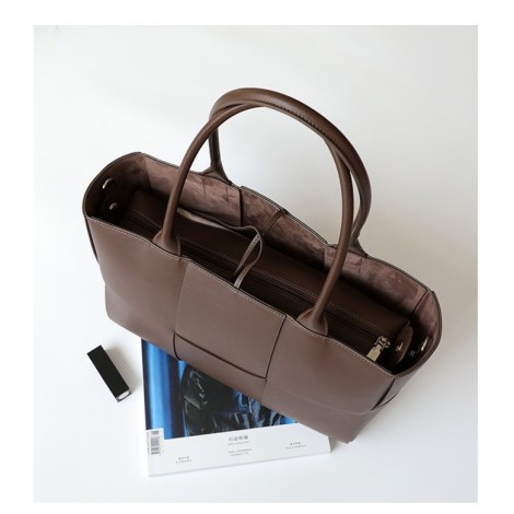 Eldora Genuine Leather Tote Bag Coffee 77315