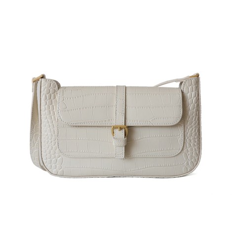 Eldora Genuine Leather Top handle bag White 77317