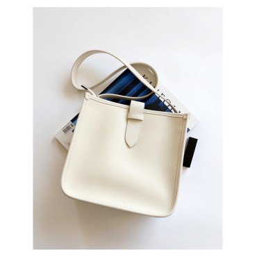 Eldora Genuine Leather Shoulder Bag White 77318