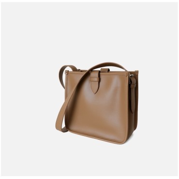 Eldora Genuine Leather Shoulder Bag Brown 77318