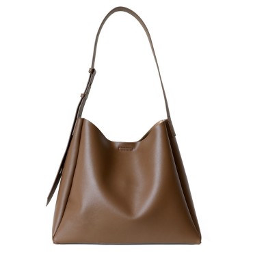 35cm Dark Coffee Genuine Leather Shopper Tote Handbag Top Handle Satchel 
