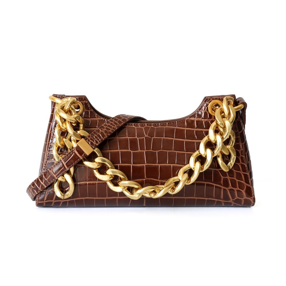 Eldora Genuine Leather Shoulder Bag Brown 77321