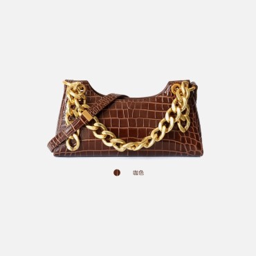 Eldora Genuine Leather Shoulder Bag Brown 77321