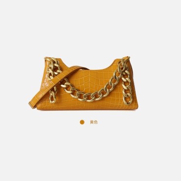 Eldora Genuine Leather Shoulder Bag Yellow 77321