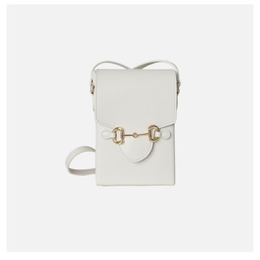 Eldora Genuine Leather Shoulder Bag White 77322