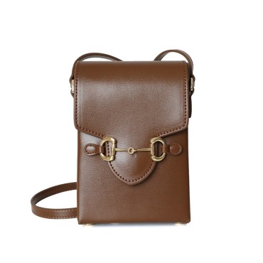 Eldora Genuine Leather Shoulder Bag Brown 77322