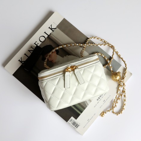 Eldora Genuine Leather Shoulder Bag White 77323